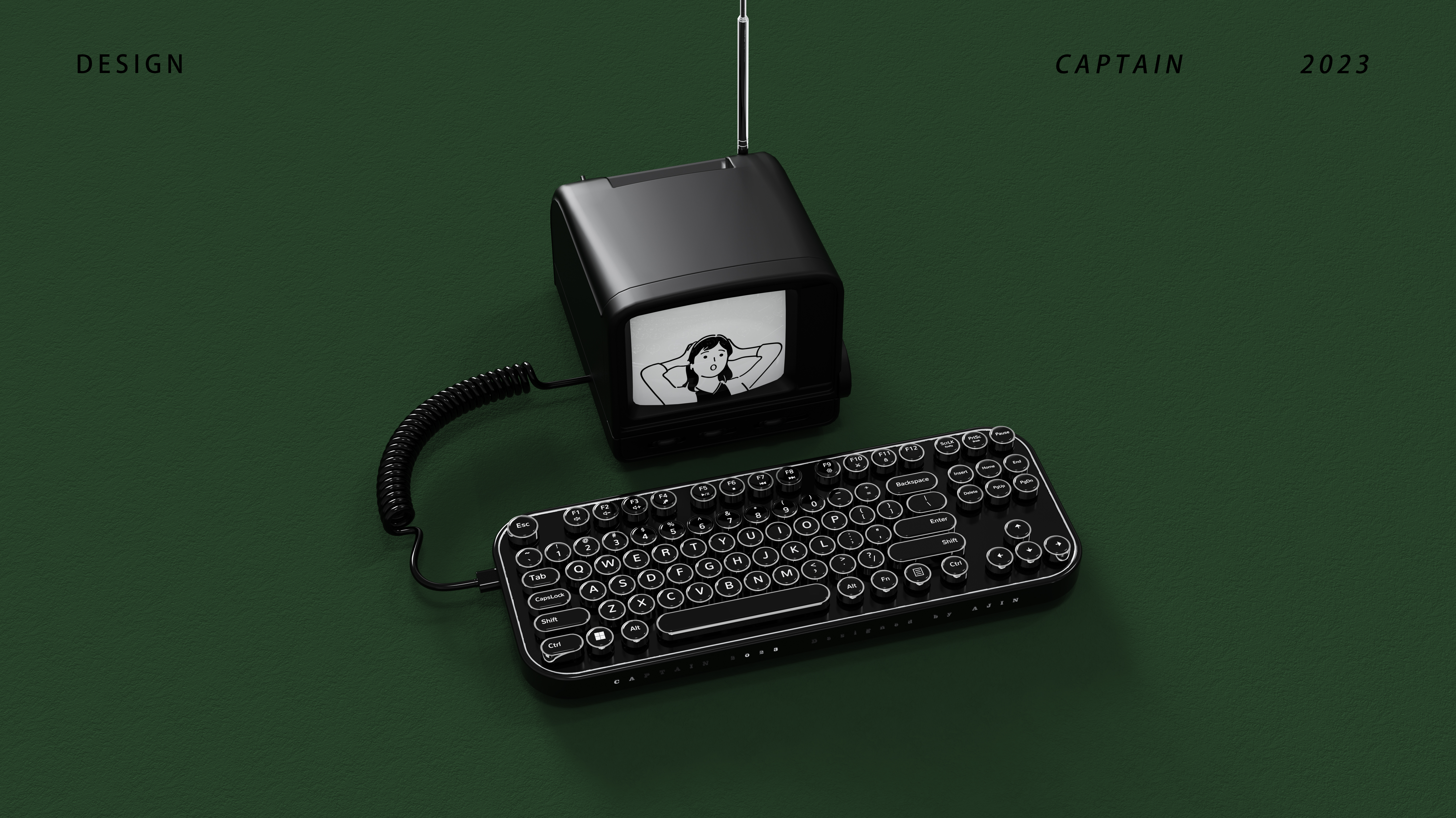 Crystal Keyboard, Retro Keyboard, Black，