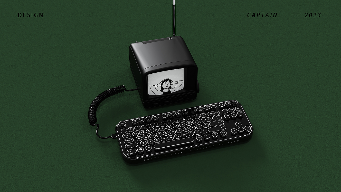 Crystal Keyboard, Retro Keyboard, Black，