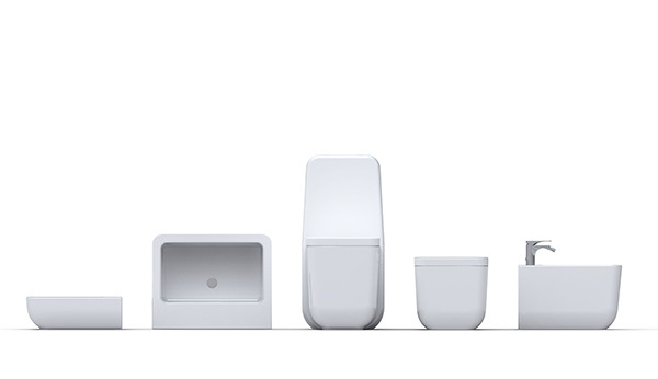 bathroom，concise，closestool，basin，water tank，