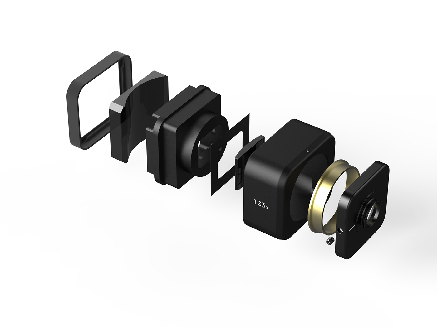 optical instrument，camera lens，Explosion diagram，