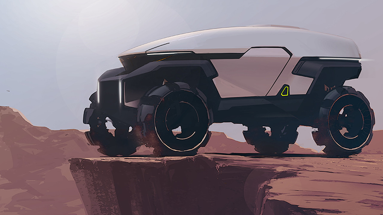 vehicle，Off-road vehicle，Hand drawn sketch，