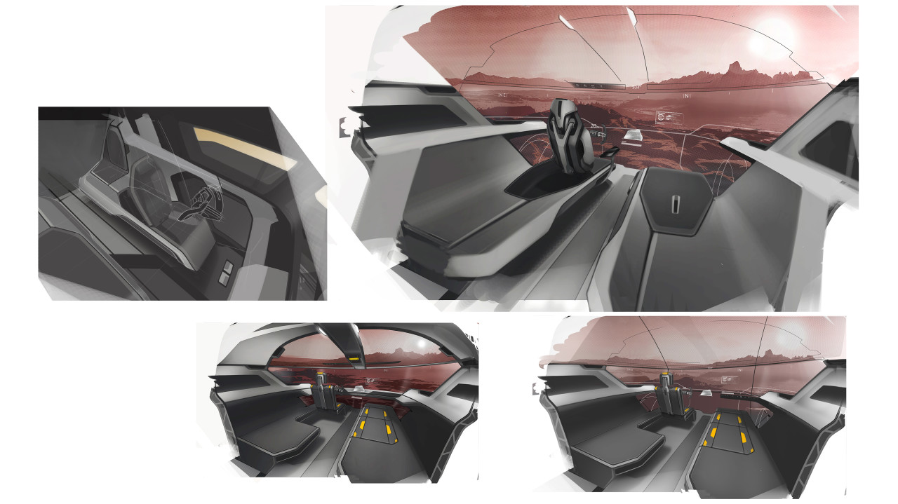 vehicle，Off-road vehicle，Hand drawn sketch，