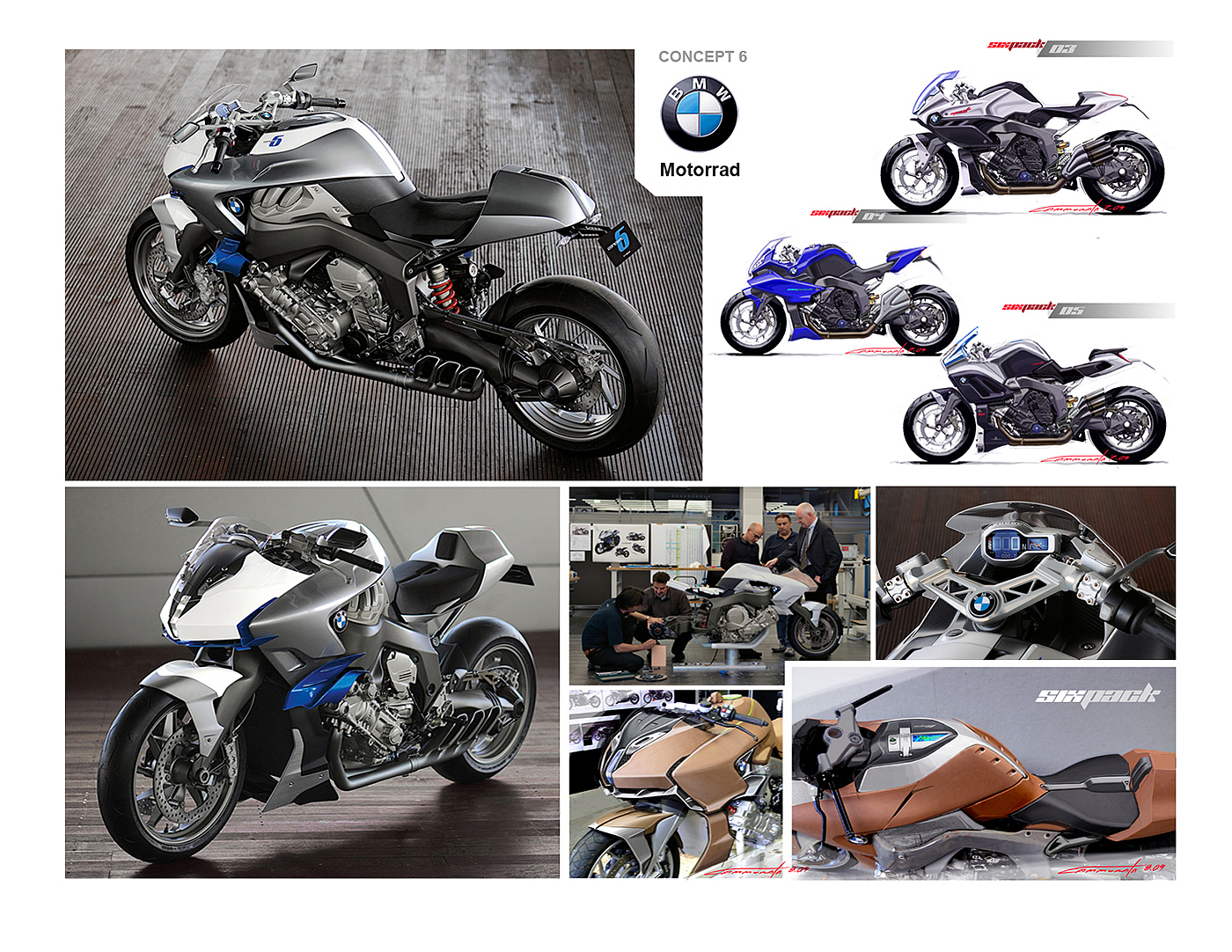 BMW & Husqvarna，摩托车，手绘，