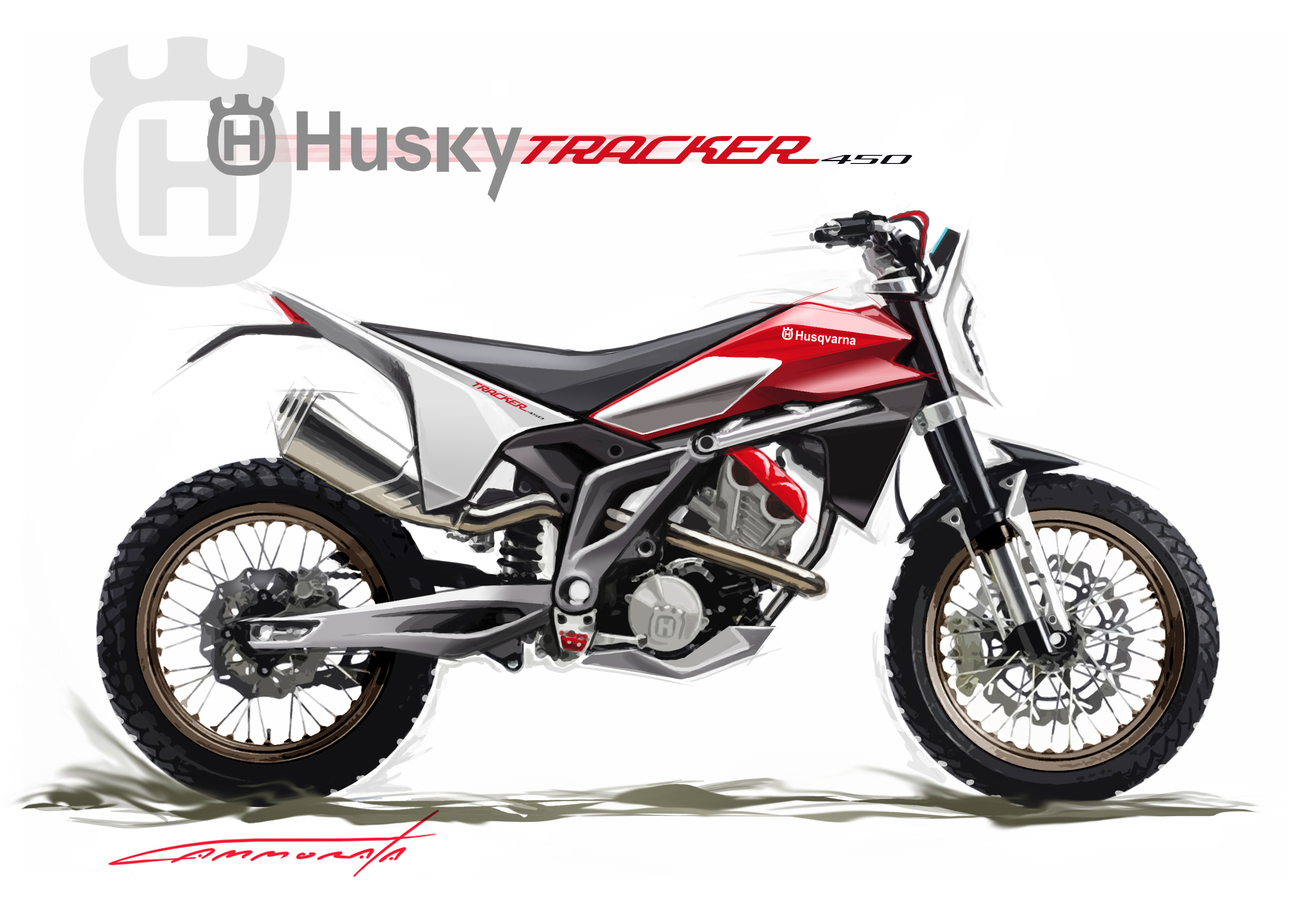 BMW & Husqvarna，motorcycle，Hand drawn，