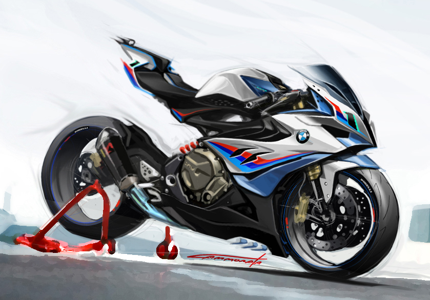 BMW & Husqvarna，motorcycle，Hand drawn，