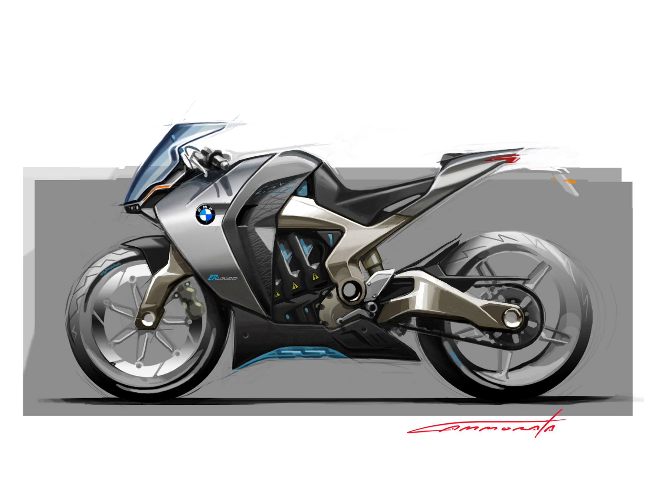 BMW & Husqvarna，motorcycle，Hand drawn，