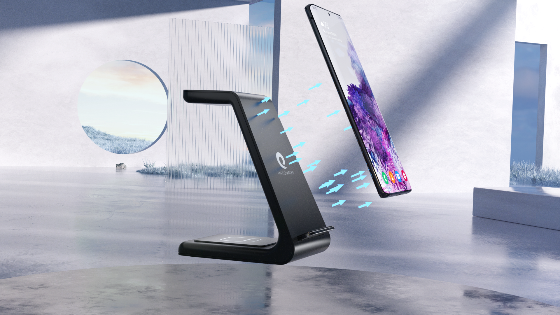 Wireless charging，Product animation，CG video，dynamic design ，