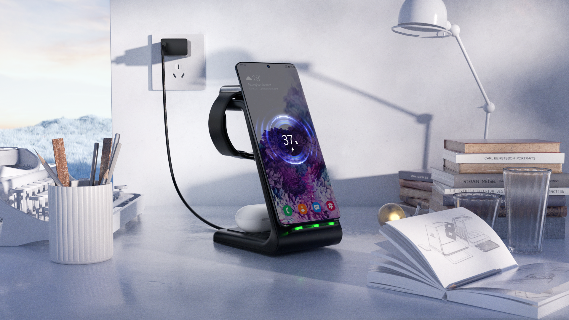Wireless charging，Product animation，CG video，dynamic design ，