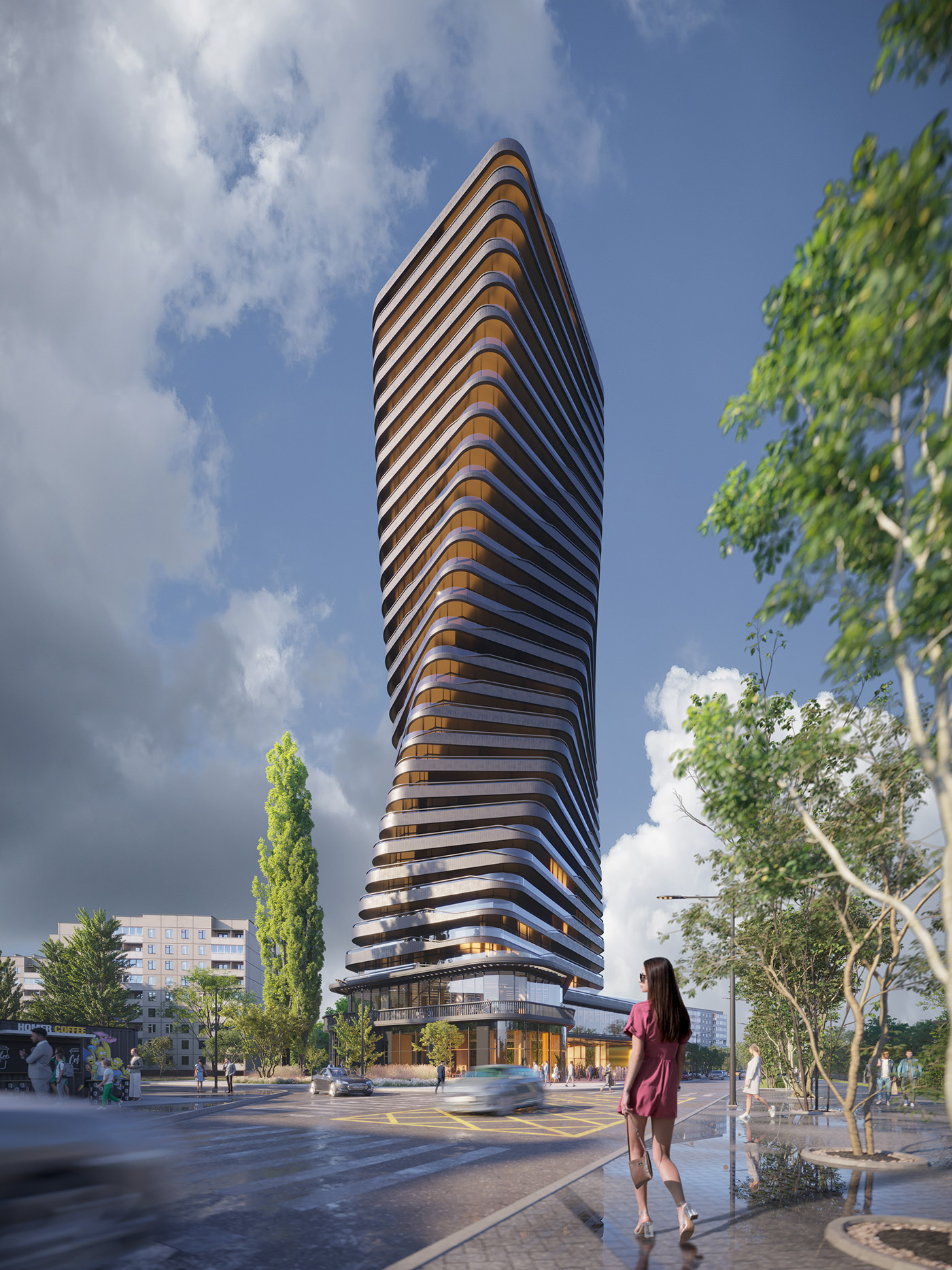 Architectural design，Appearance design，Residential building，Twisted building，