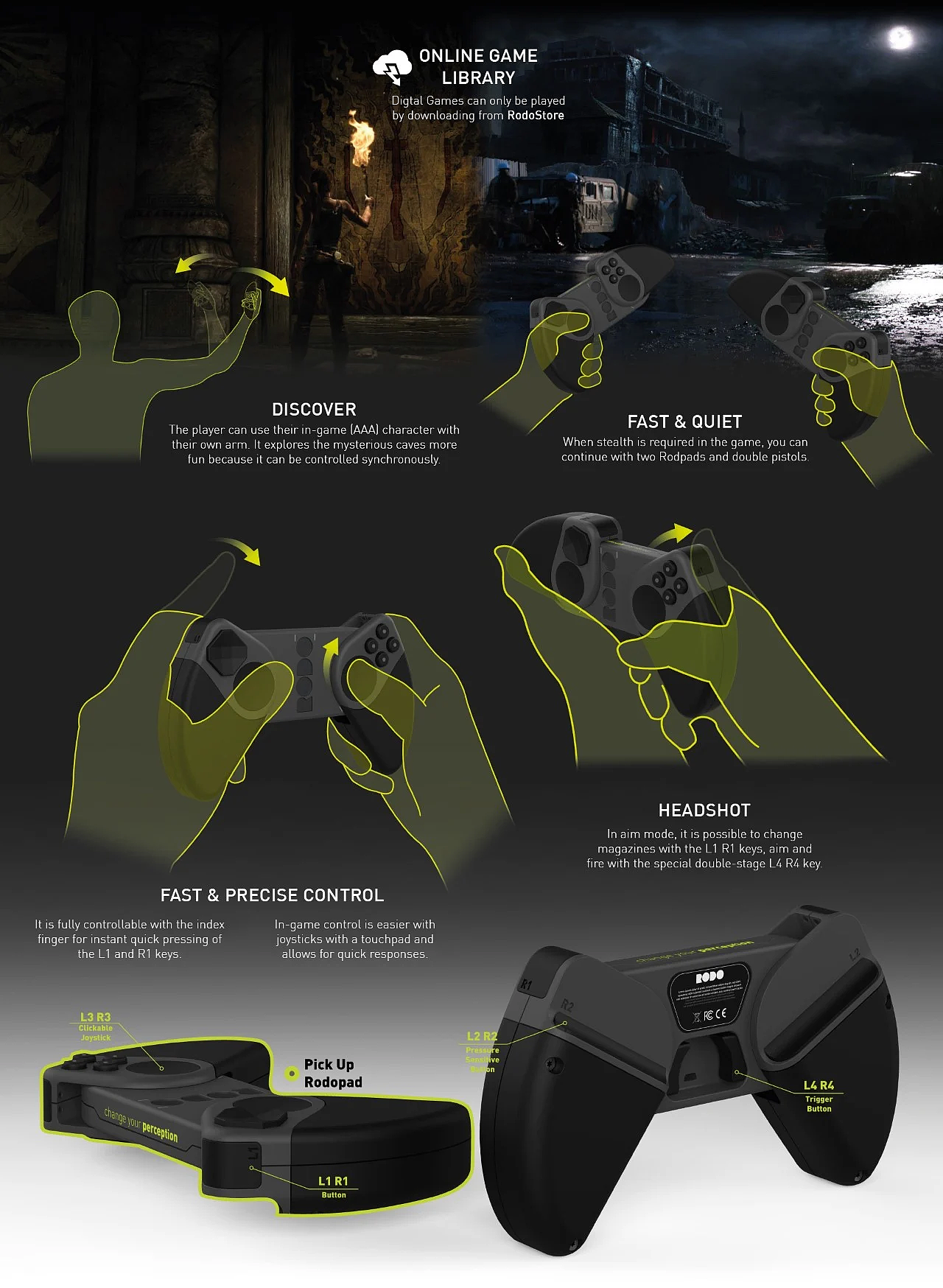 Game handle，Appearance design，delicate，