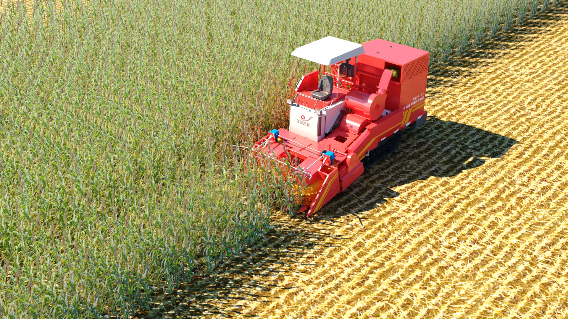 three-dimensional animation，3dmax，agricultural machinery，Silage，Harvester，