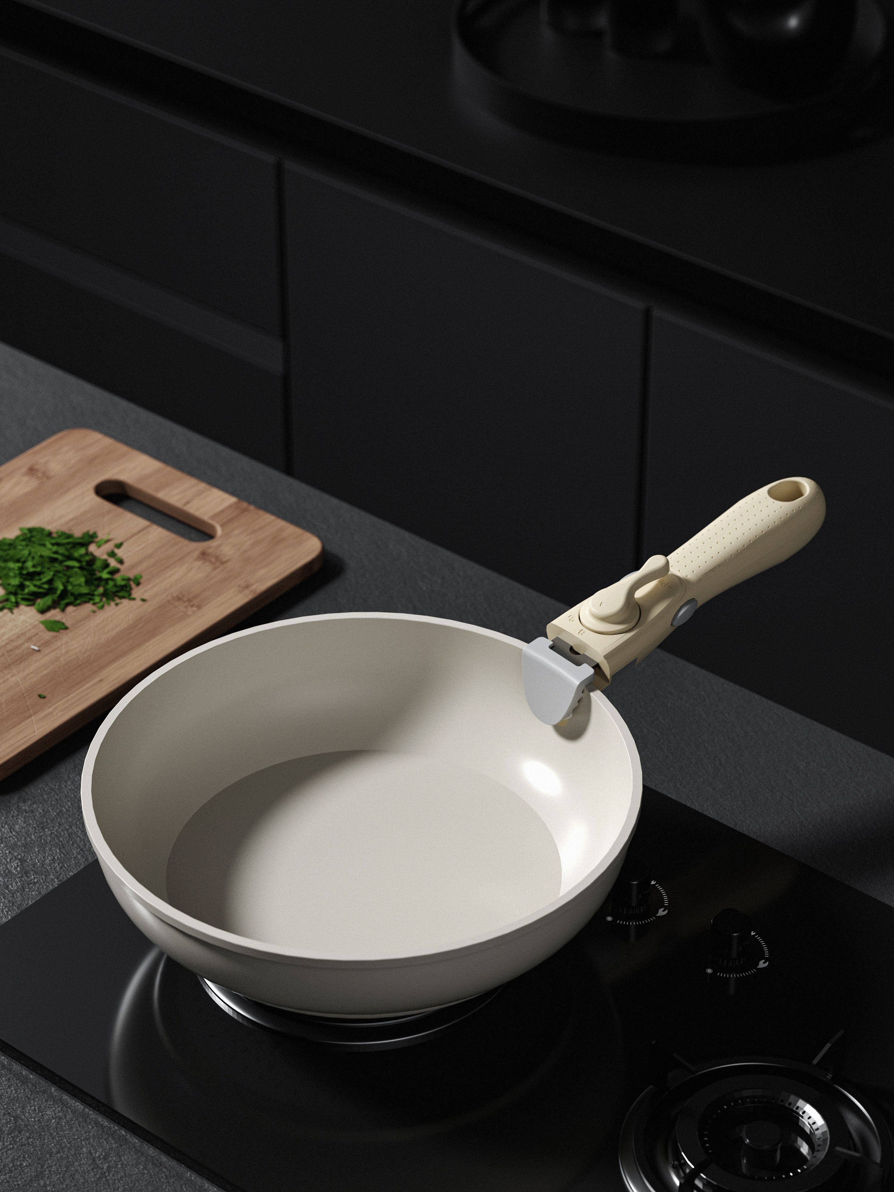 Wok, fashion, illustration, exquisite jade，