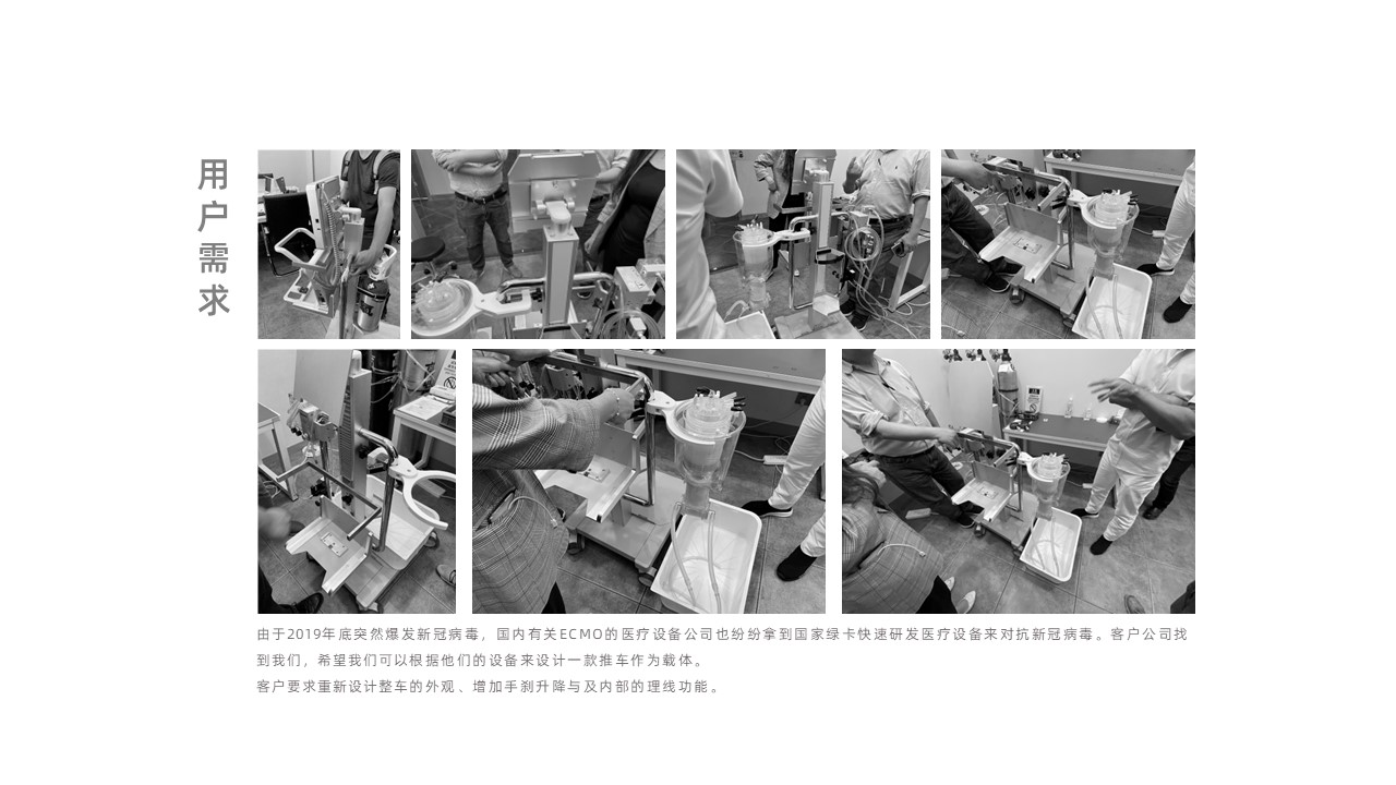 Cart design，Medical Application Solutions，OR & ICU Application Environment Solution，Supporting equipment design，