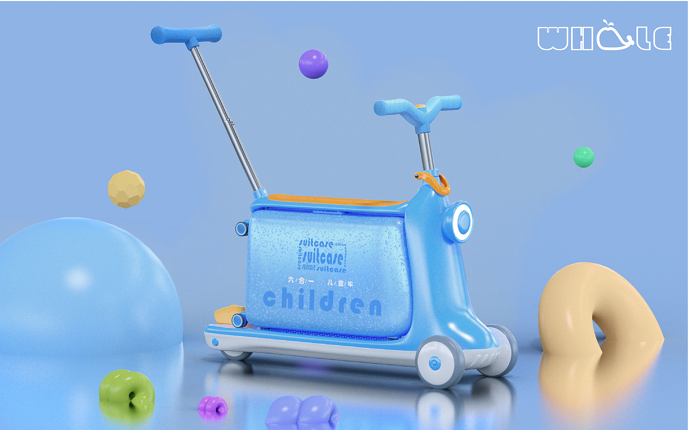bionics，whale，Walker，Multifunctional children's car，