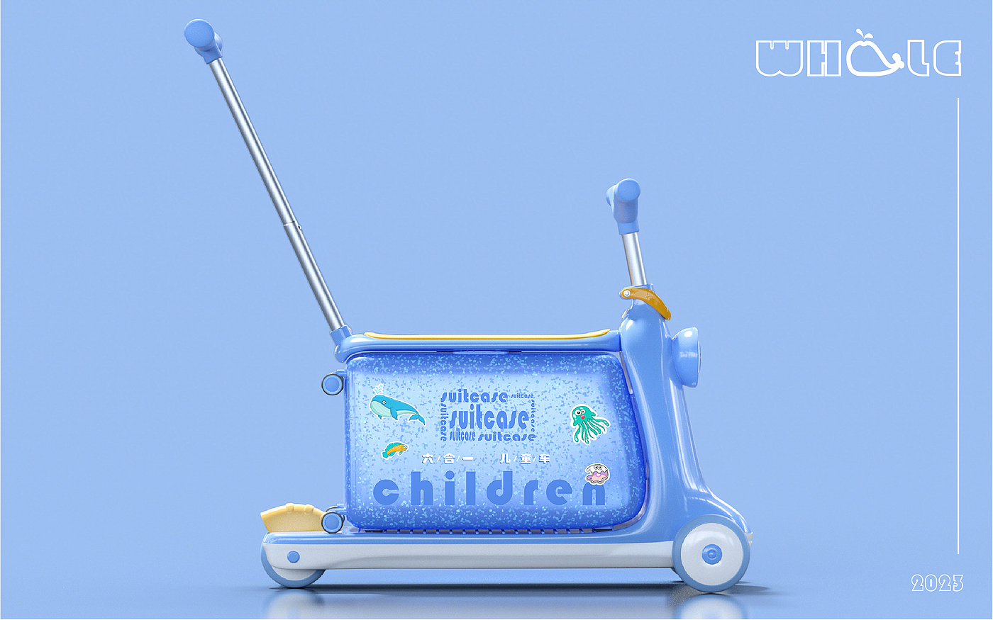 bionics，whale，Walker，Multifunctional children's car，