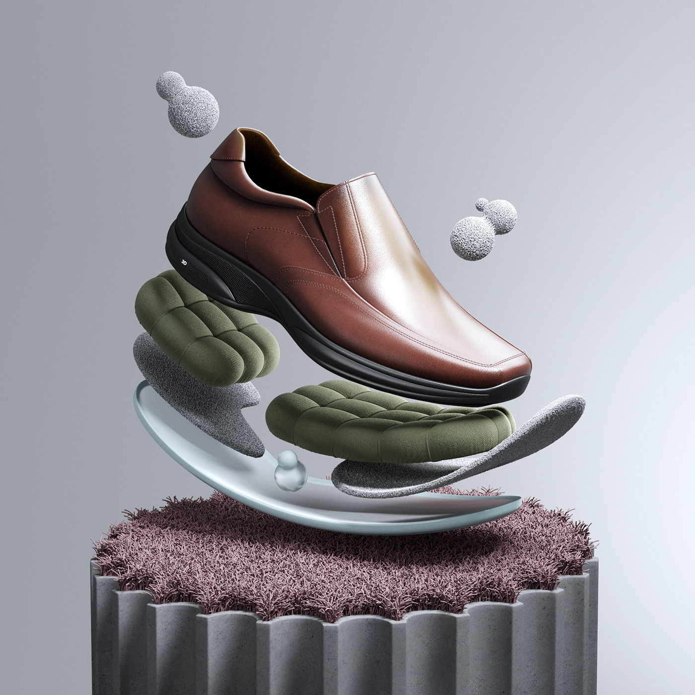 shoes，originality，leather shoes，3D modeling，