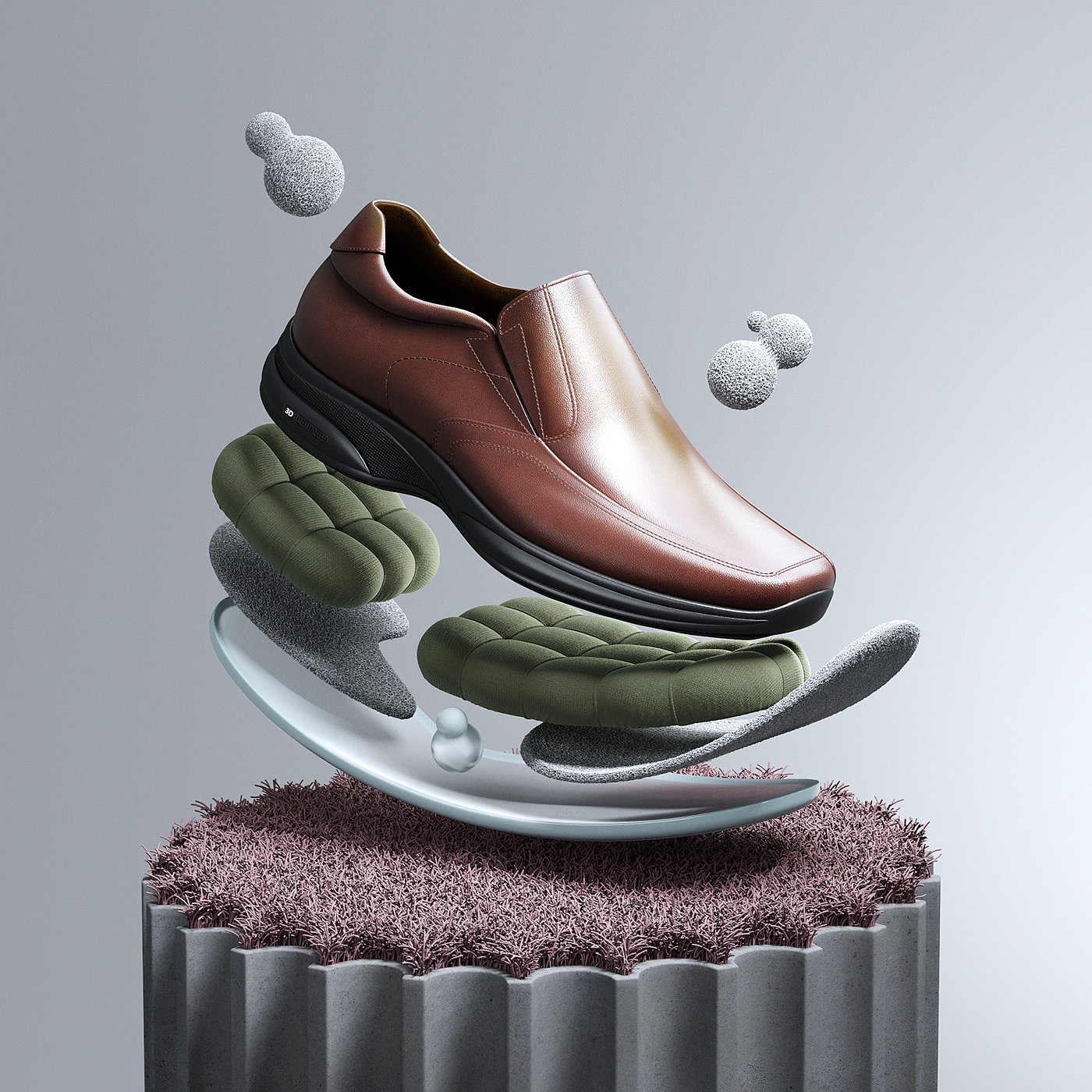 shoes，originality，leather shoes，3D modeling，