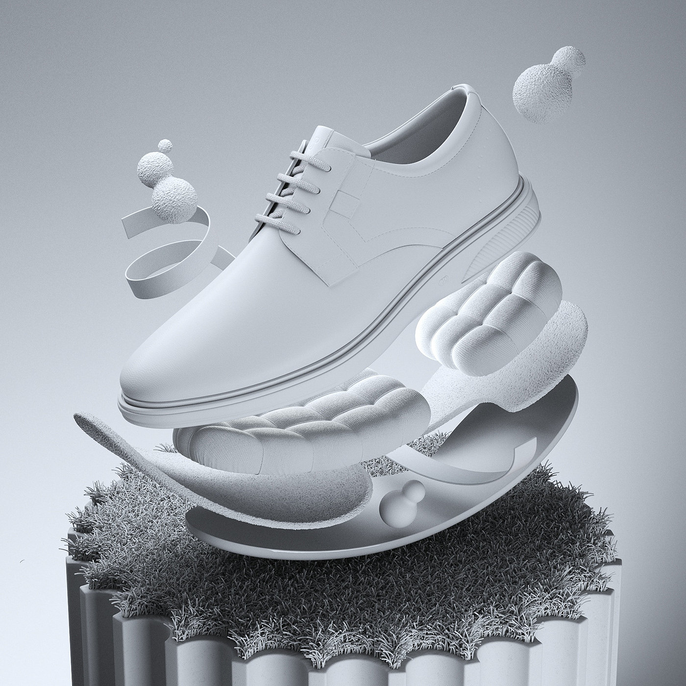 shoes，originality，leather shoes，3D modeling，