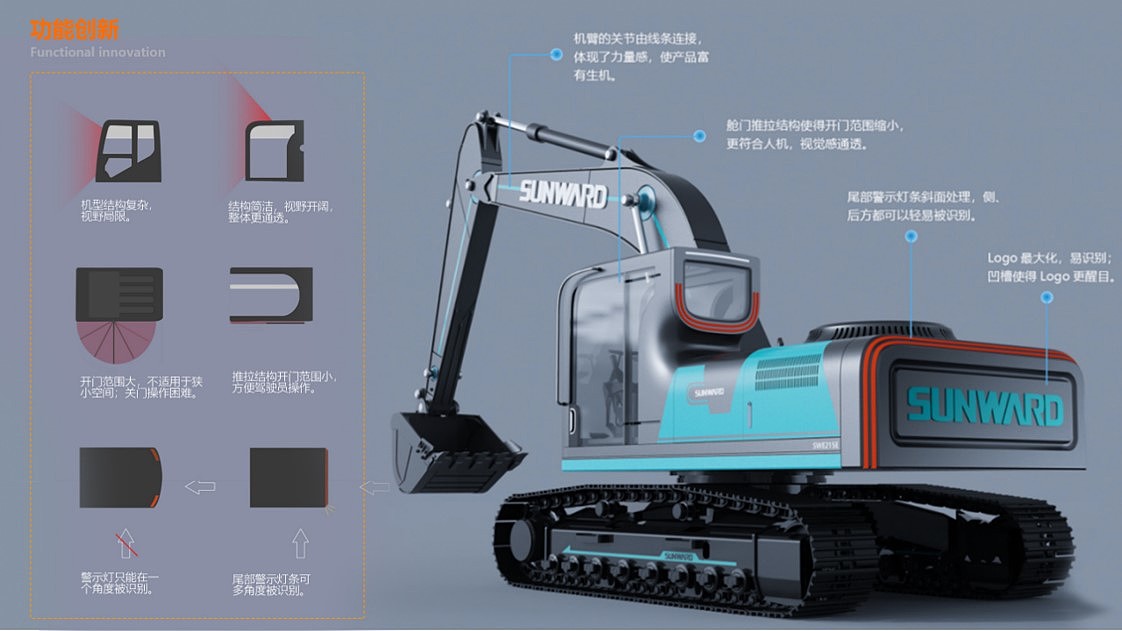 industrial design，Modeling deliberation，excavating machinery，