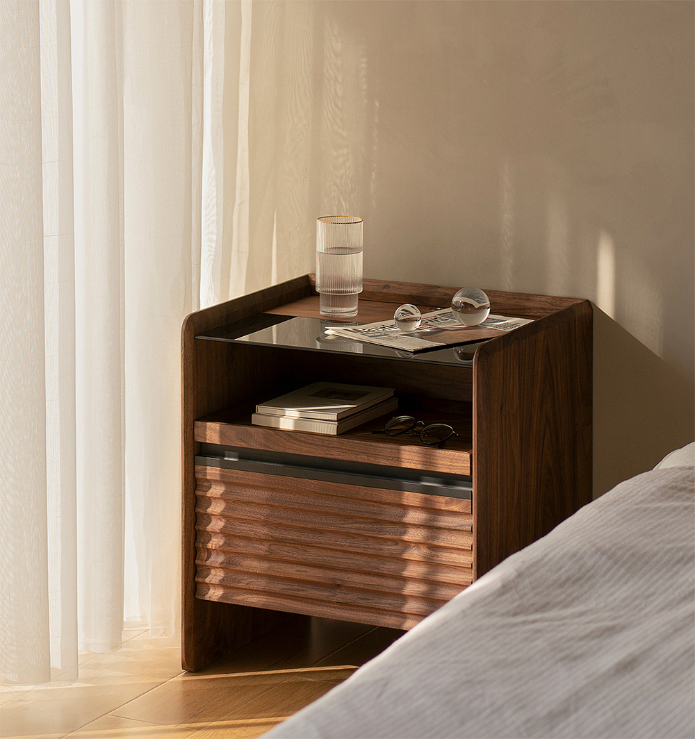 Solid wood furniture，furniture design ，product design，indoor，bedside cupboard，Night light，