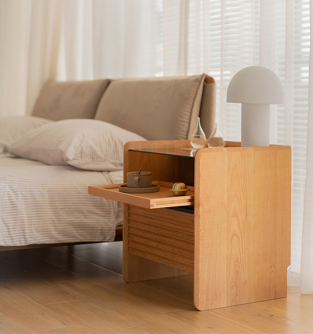 Solid wood furniture，furniture design ，product design，indoor，bedside cupboard，Night light，