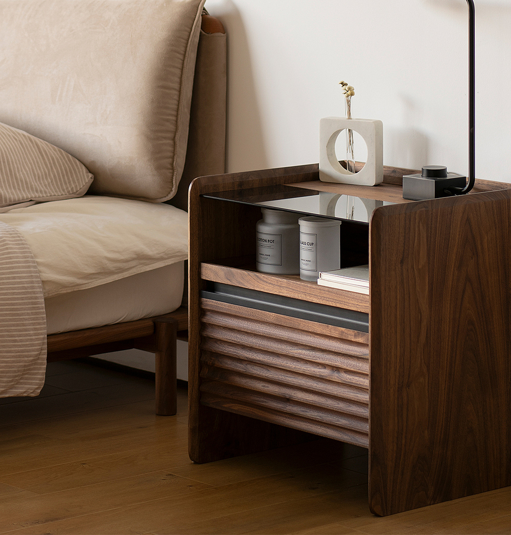 Solid wood furniture，furniture design ，product design，indoor，bedside cupboard，Night light，
