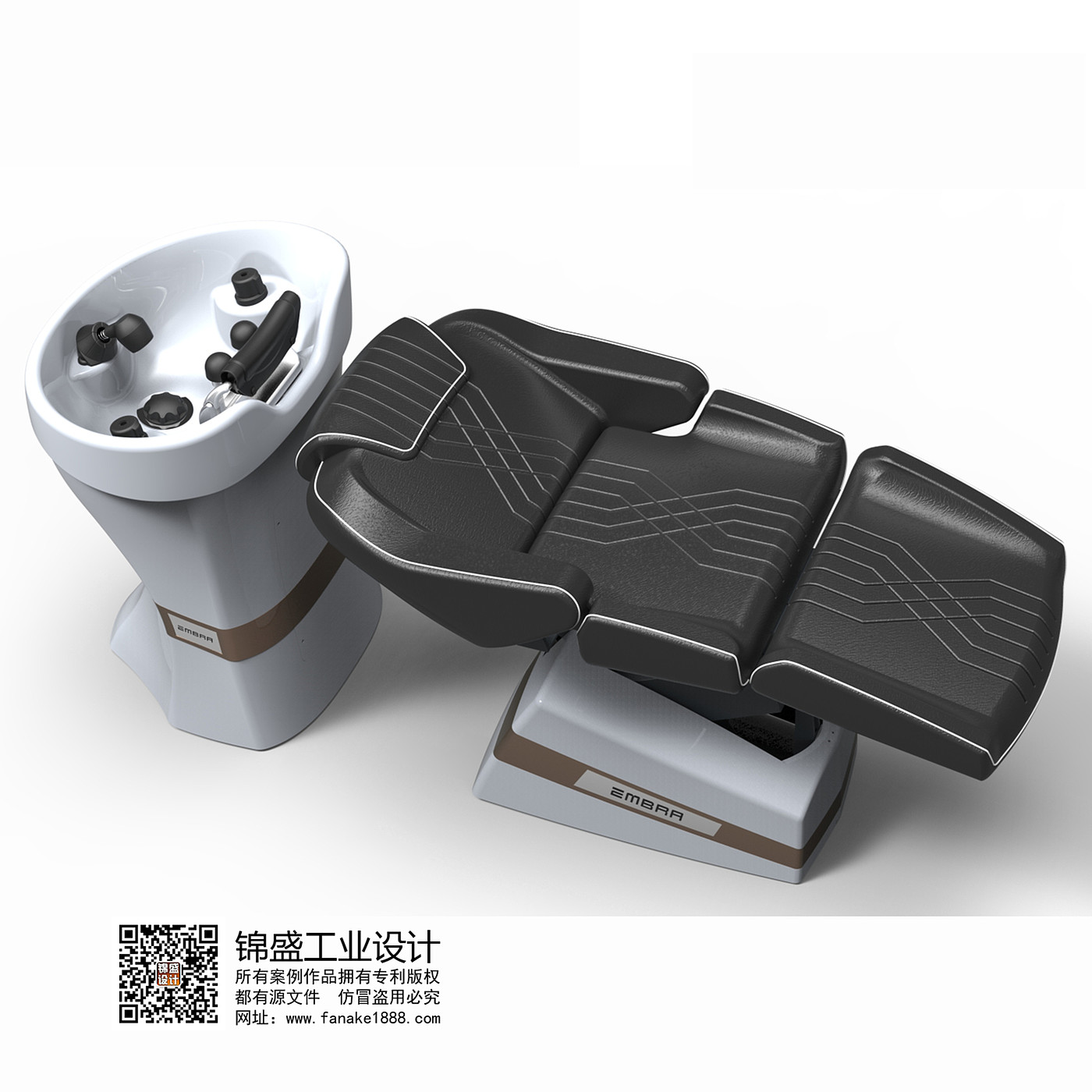 Shampoo bed, barber chair, equipment design，