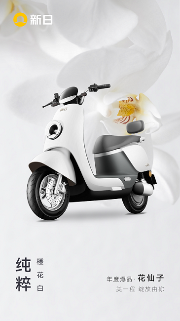 New day electric car, new day, new day flower fairy, electric car，