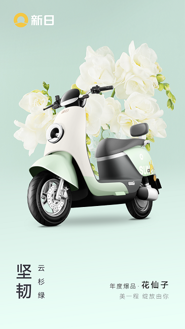 New day electric car, new day, new day flower fairy, electric car，