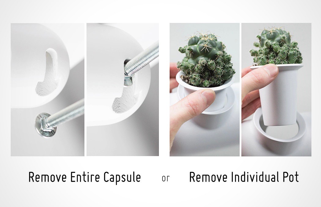 Gavin Rea，Capsule flowerpot，removable，white，