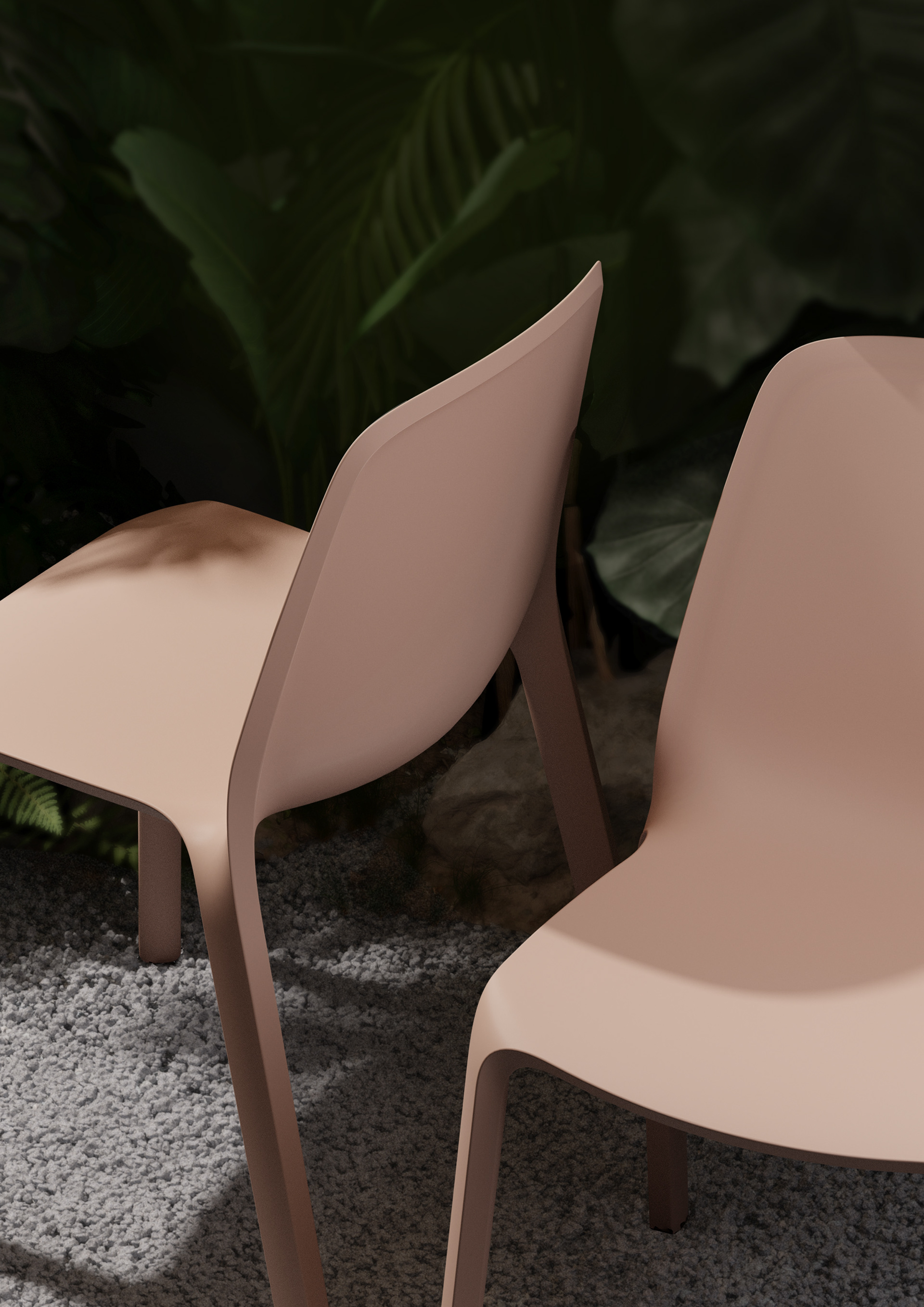 chair，black and white，Integrated molding，