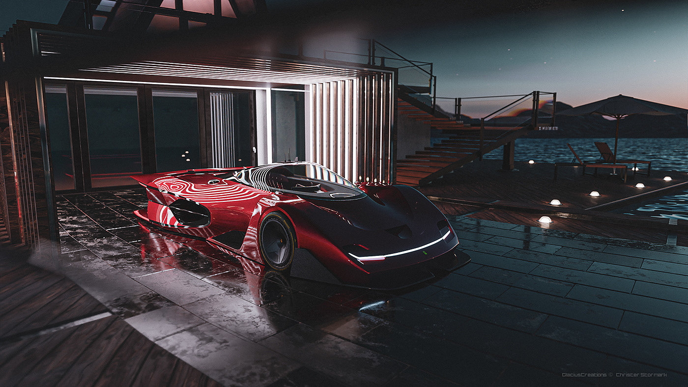 automobile，3d，Render，Ferrari，