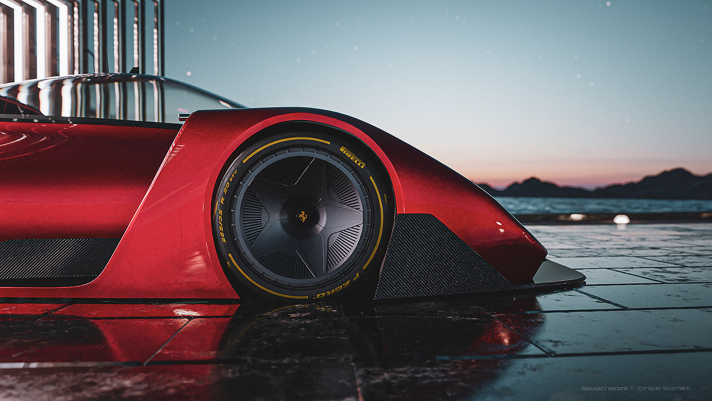 automobile，3d，Render，Ferrari，