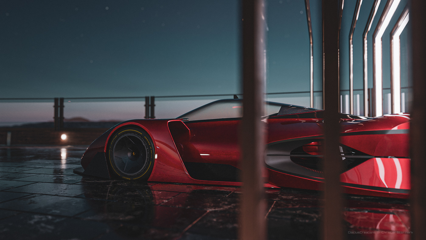 automobile，3d，Render，Ferrari，