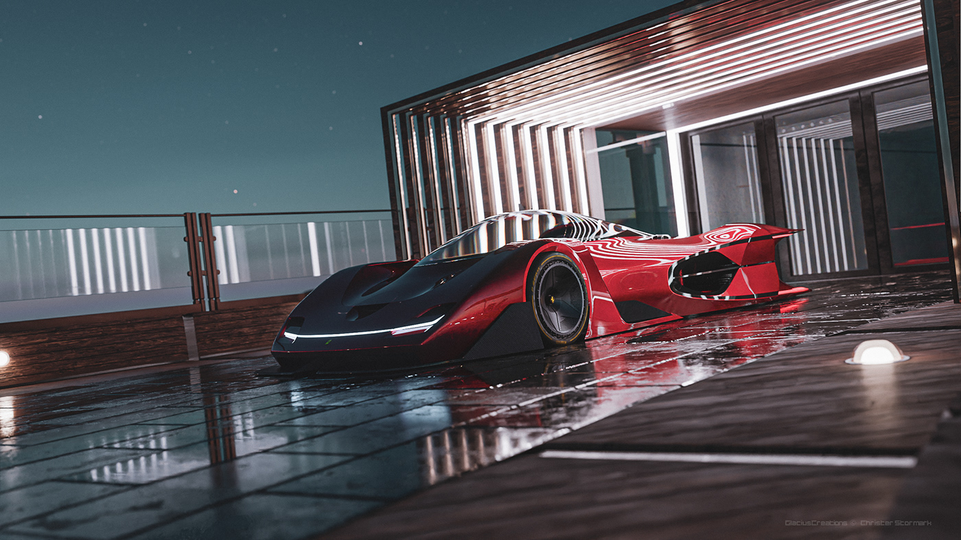 automobile，3d，Render，Ferrari，
