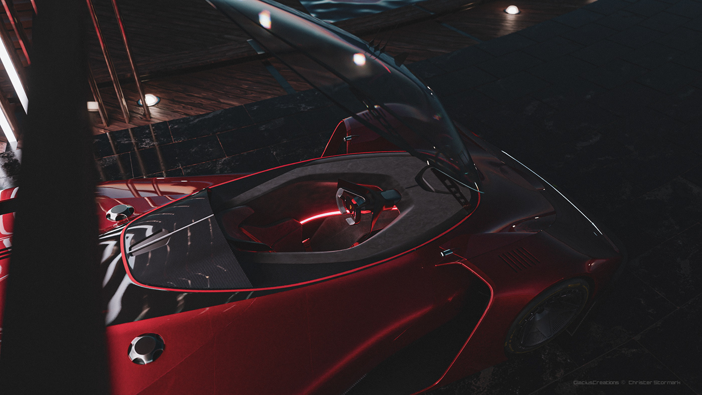 automobile，3d，Render，Ferrari，