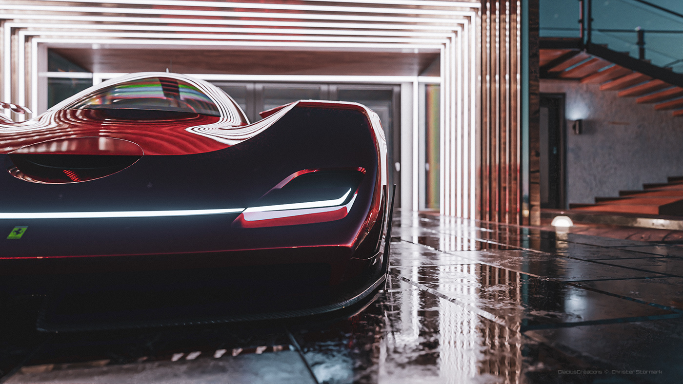 automobile，3d，Render，Ferrari，