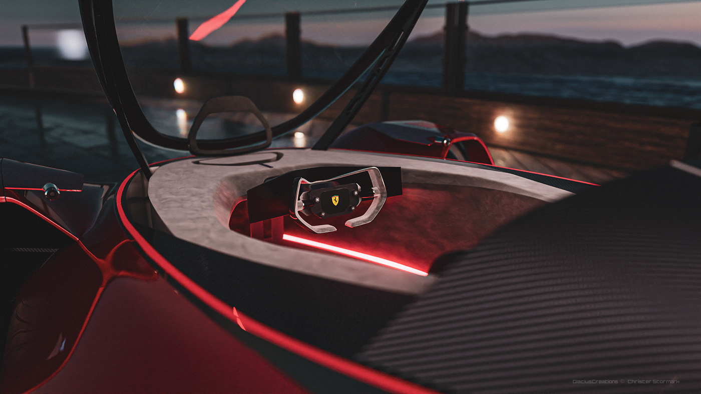 automobile，3d，Render，Ferrari，