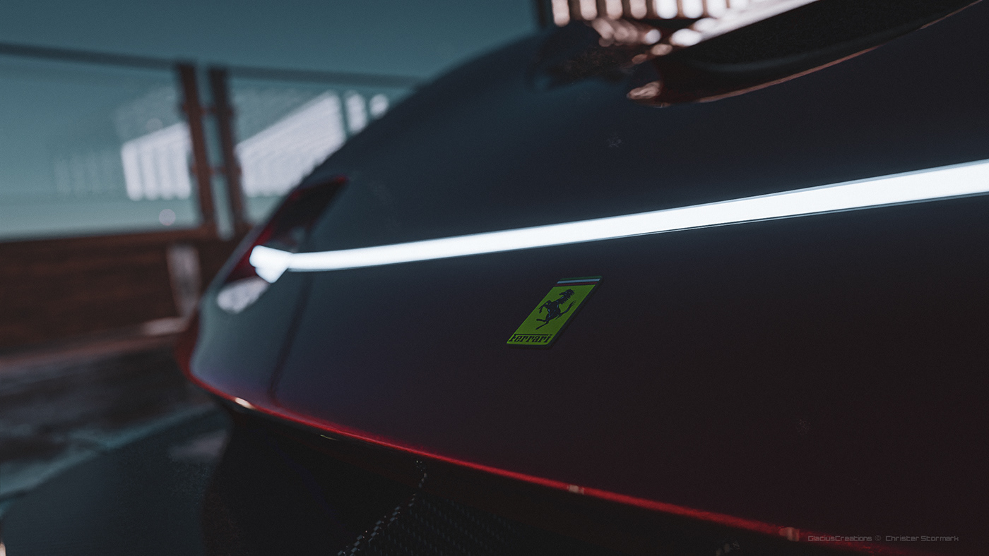 automobile，3d，Render，Ferrari，