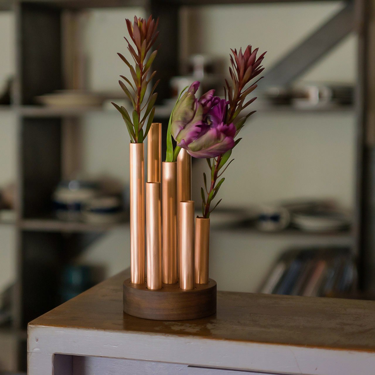 vase，Copper tube，flower arrangement，