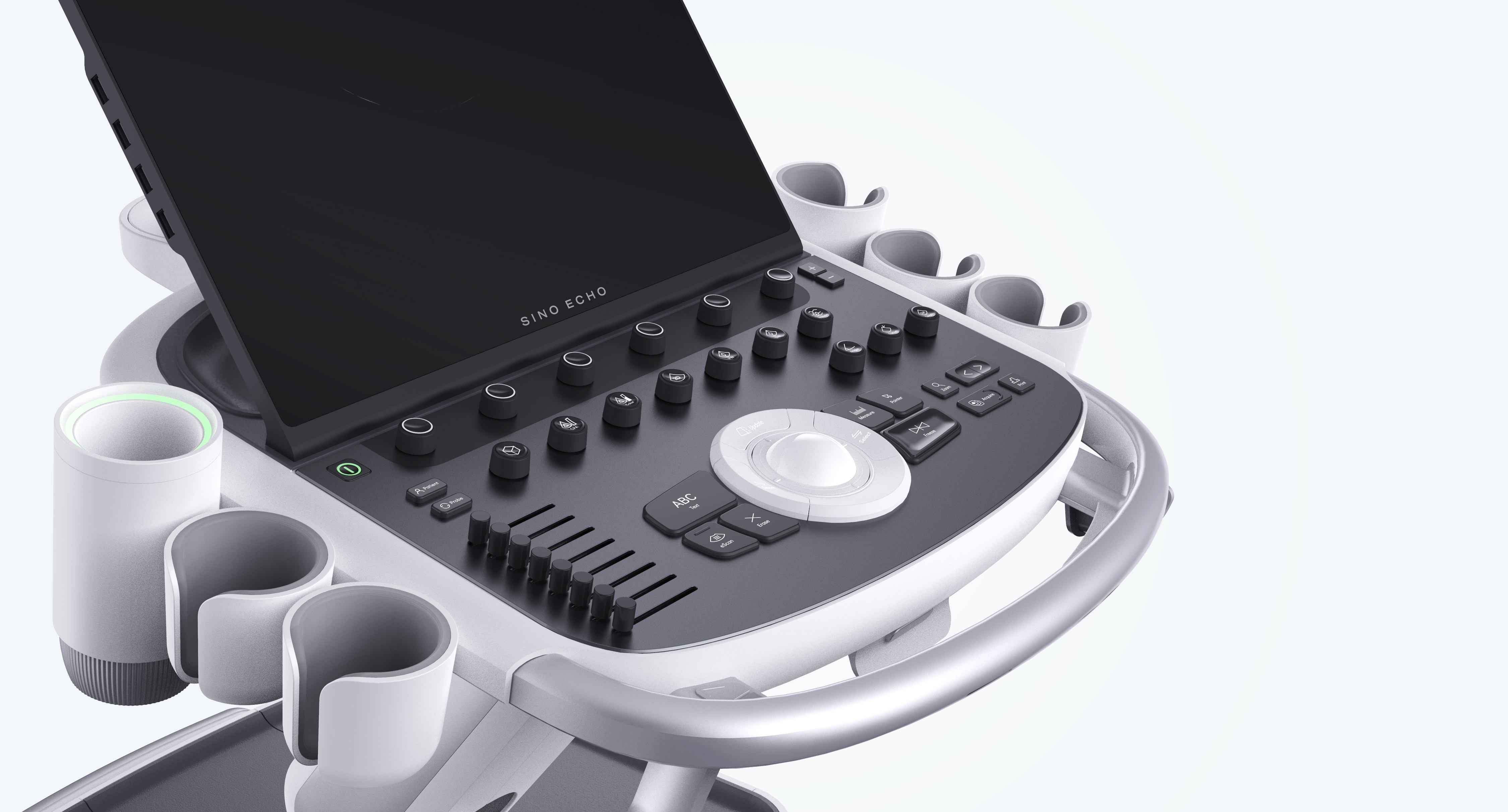 Asymmetric design，Medical products，user friendly design，medical apparatus and instruments，color ultrasound machine，Medical equipment，Warm technology，