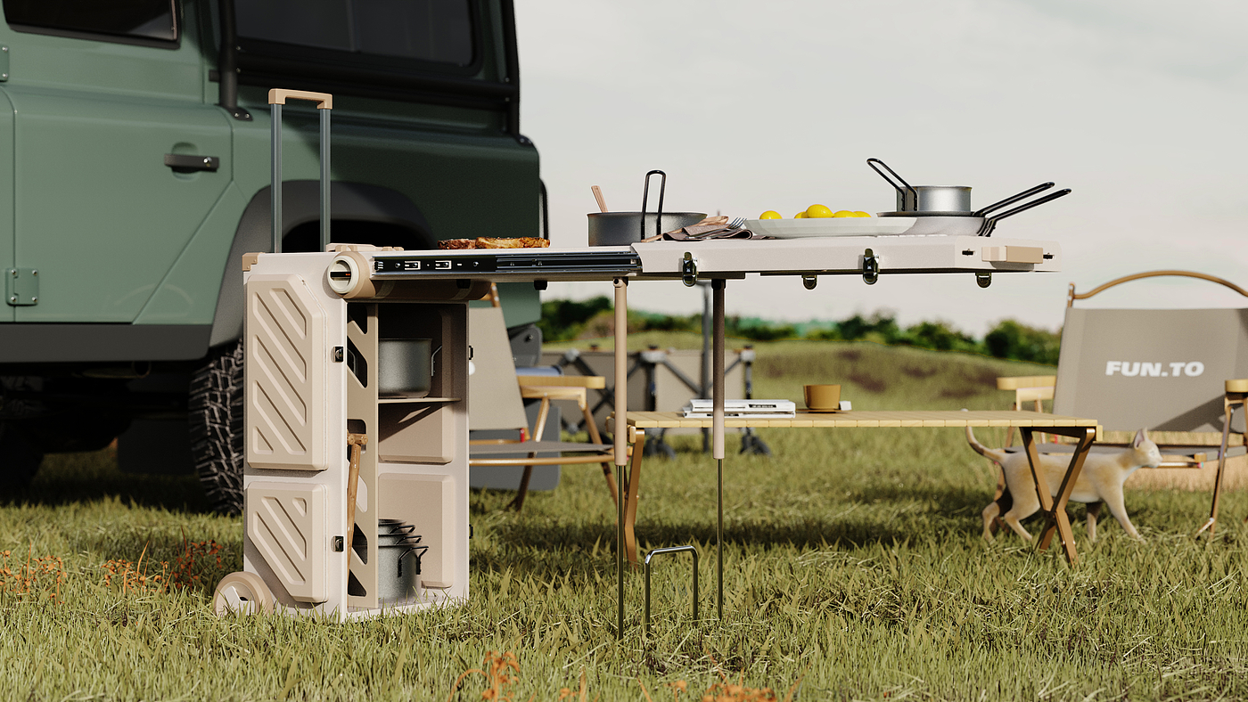 Portable，outdoors，barbecue，Barbecue box，Appearance design，