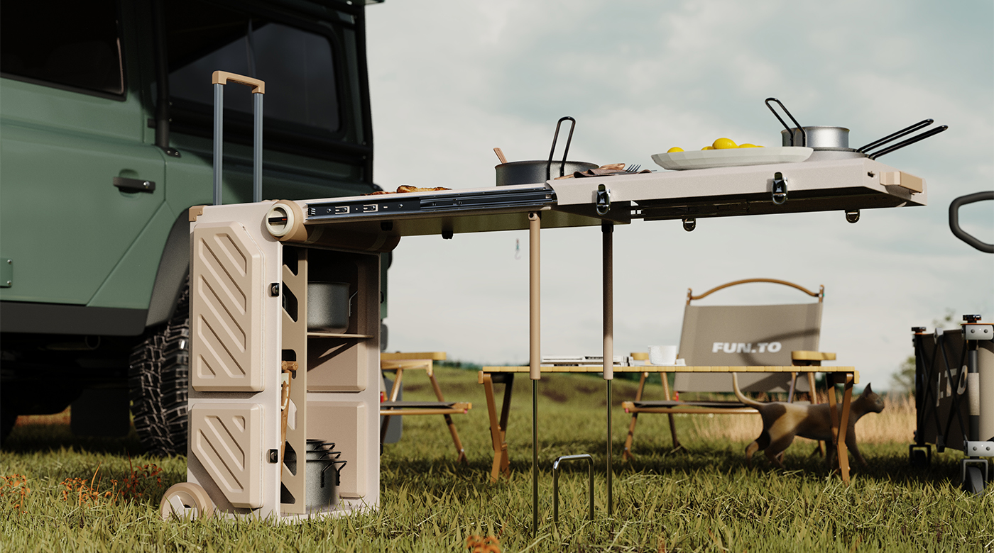 Portable，outdoors，barbecue，Barbecue box，Appearance design，