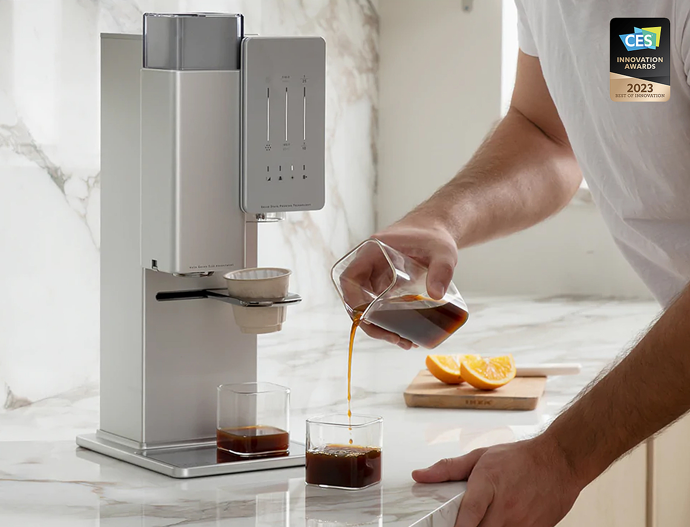 2023CES，BEST_OF_INNOVATION，Coffee machine，industrial design，Make coffee by hand，