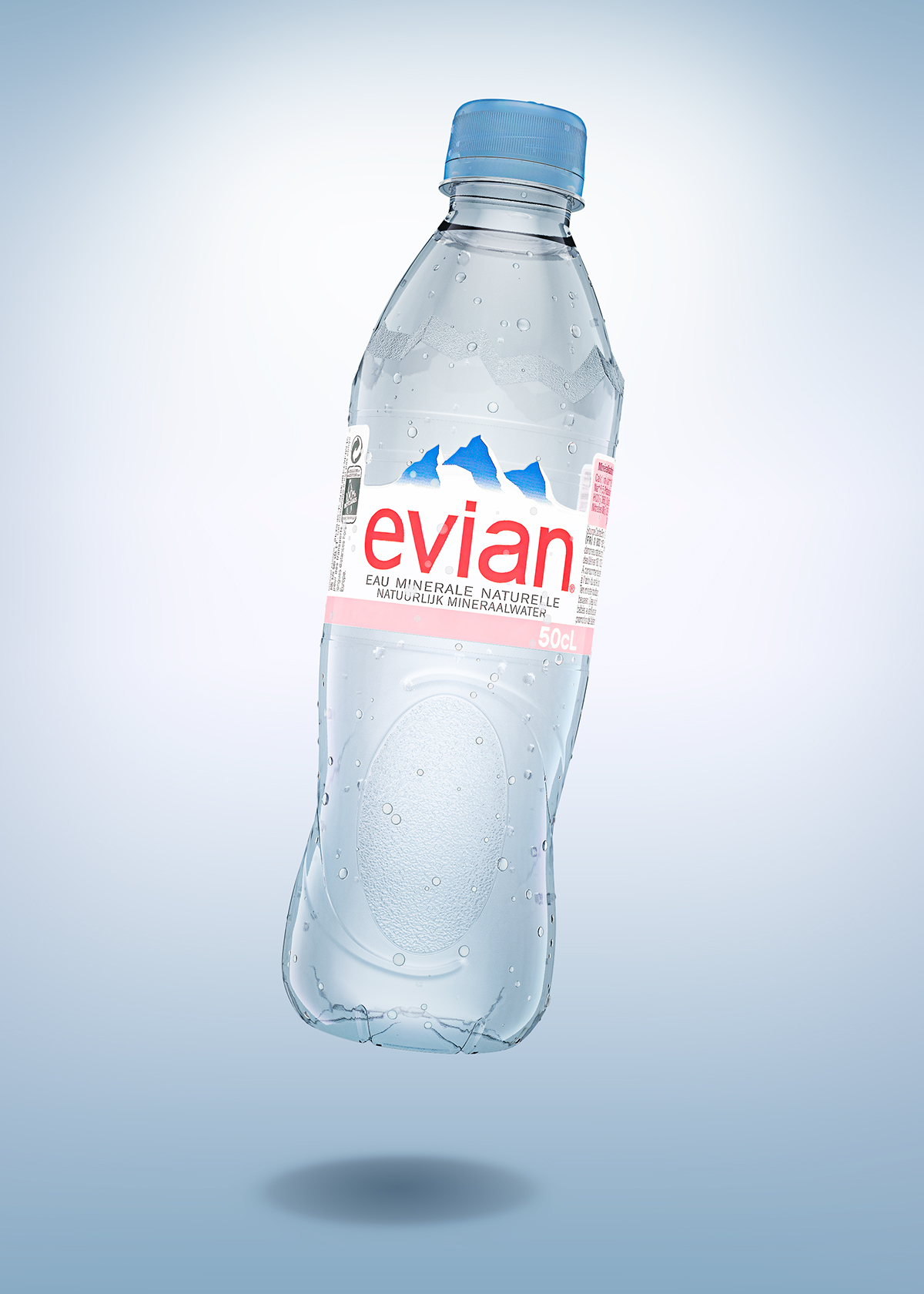 Evian，mineral water，bottle，