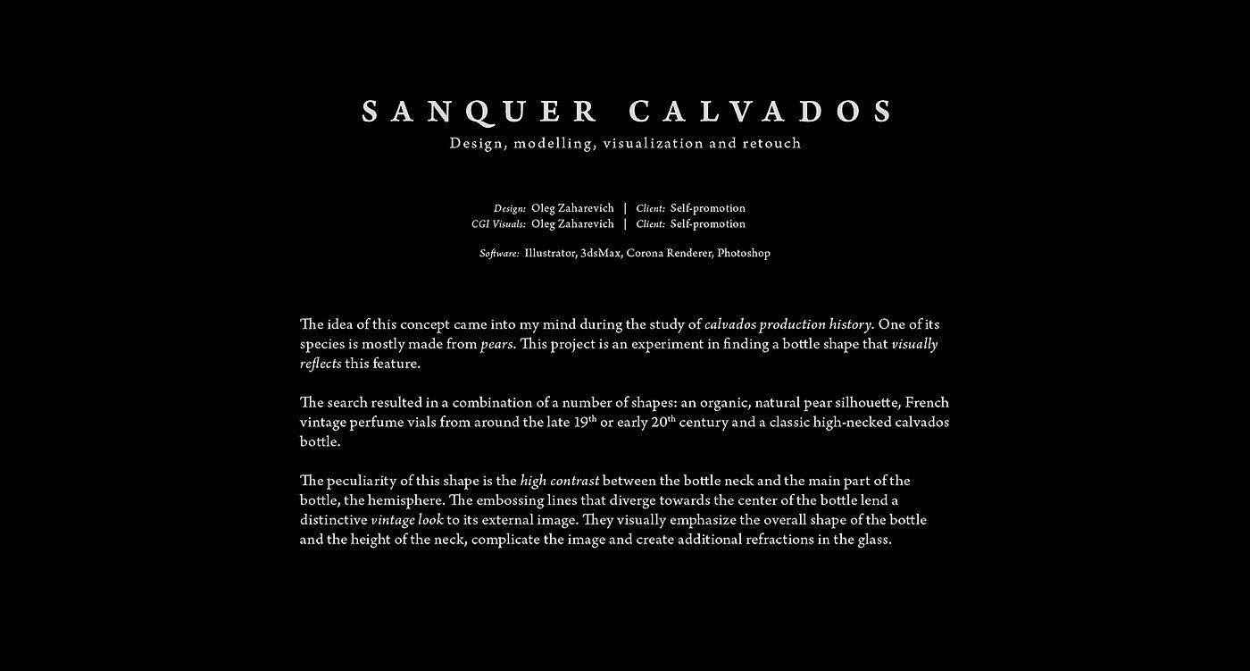 SANQUER Pear Calvado，包装，图形设计，数码艺术，