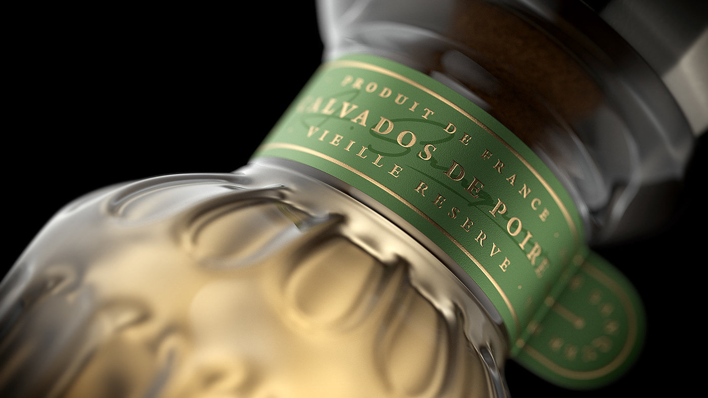 SANQUER Pear Calvado，packing，graphic design ，Digital art，
