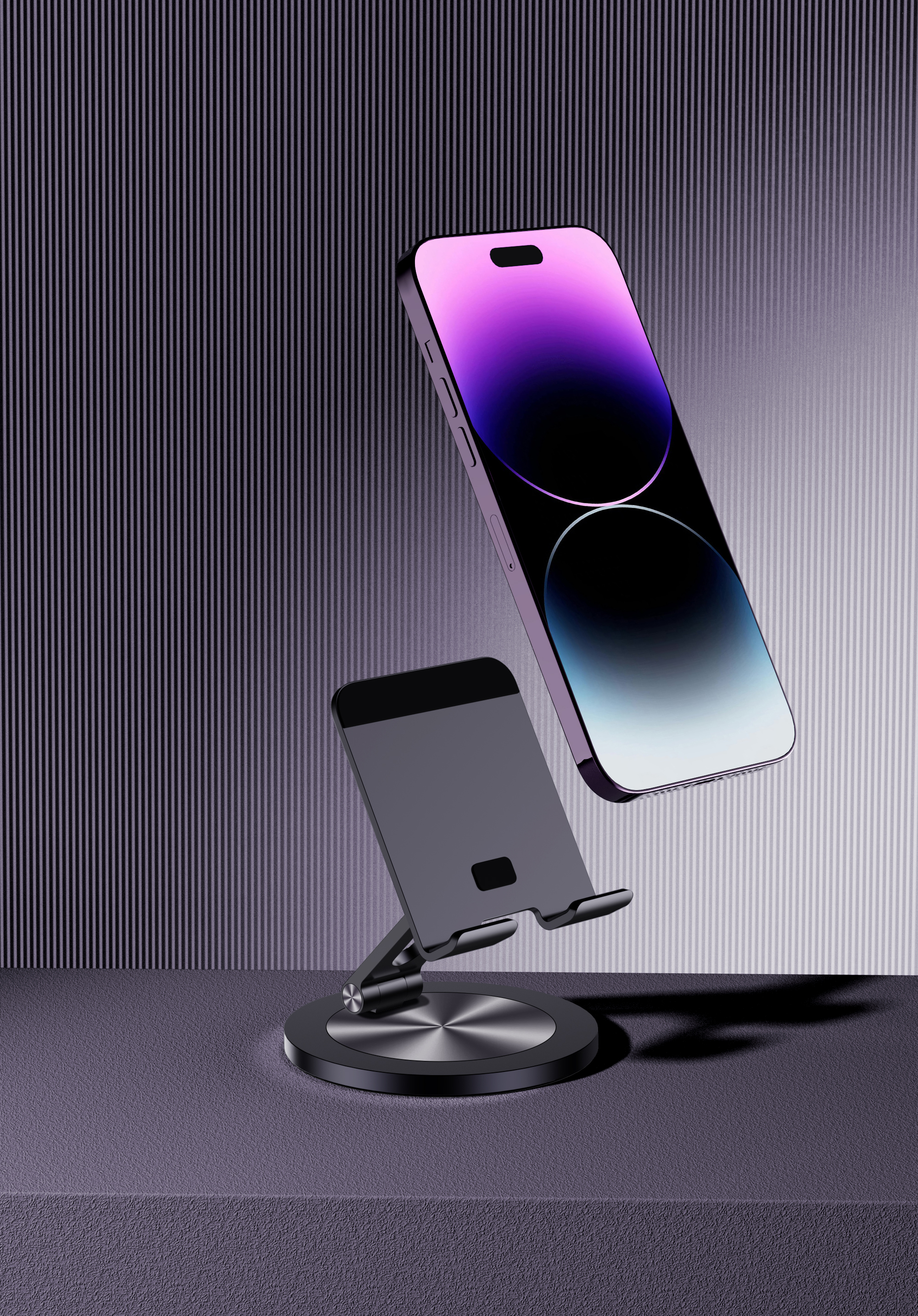 Mobile phone bracket，iPhone，Huawei Mobile，Flat support，aluminium alloy，360 ° rotation，