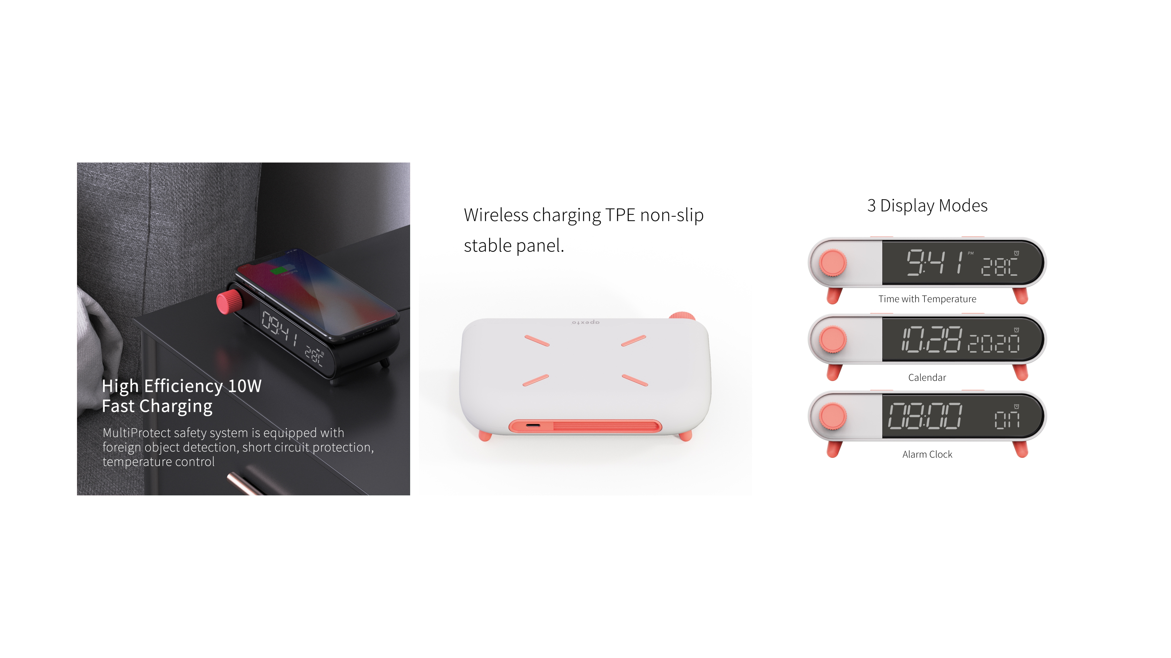 Product planning，product design，Product vision，Product landing，Clock wireless charging，Product shooting，