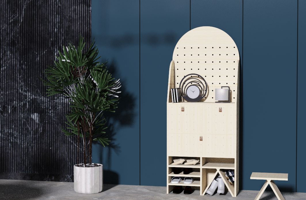 Entrance, home, shoe cabinet, storage, hole board，